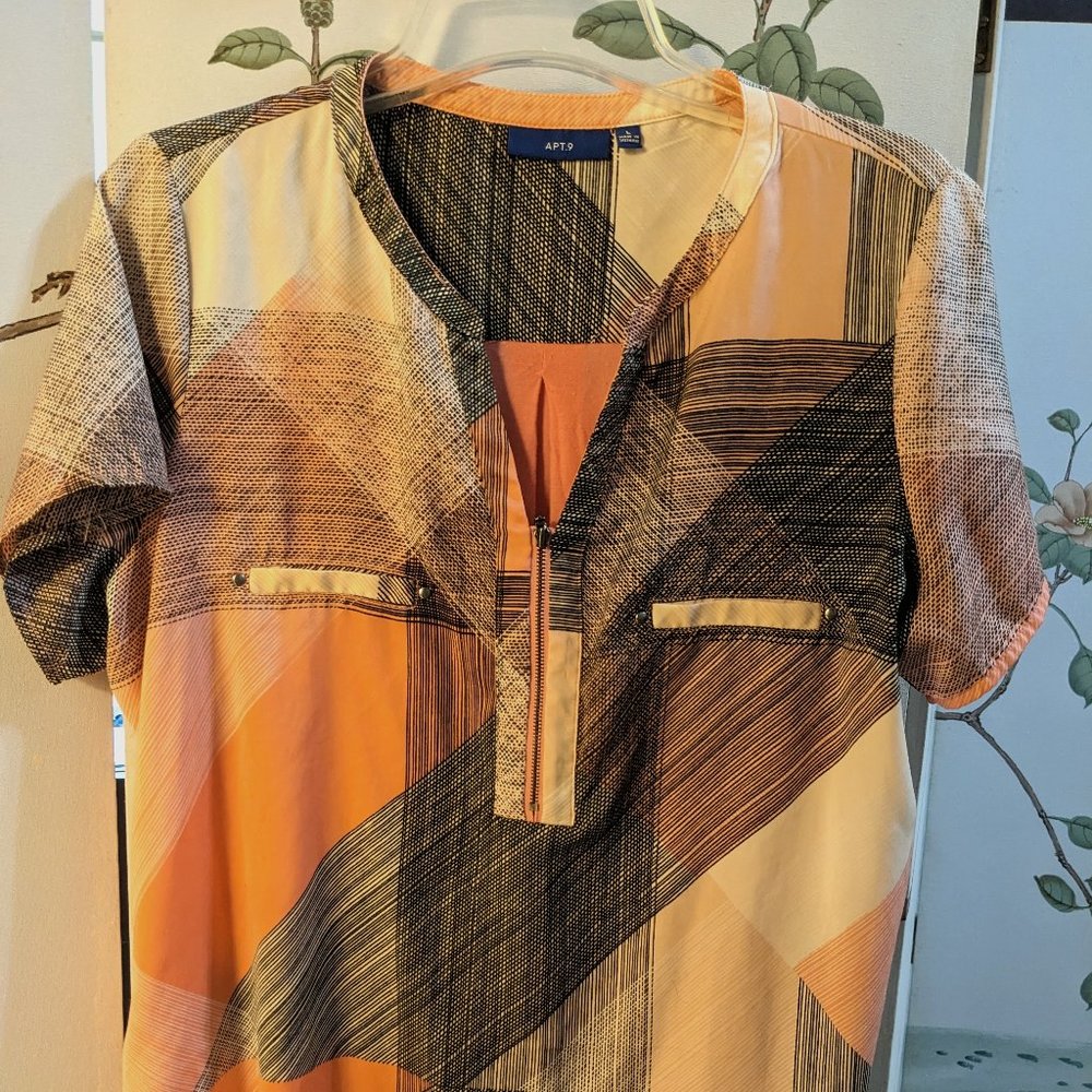 Apt. 9 1/4 zip v neck top